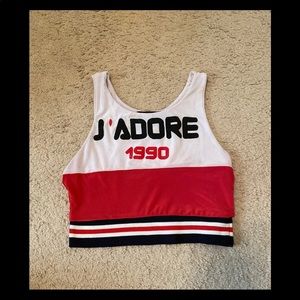 Red and white crop top